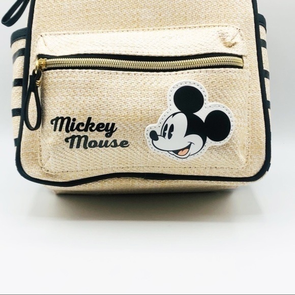 Disney Mickey Mouse Straw Raffia Style Mini Backpack 10”in x 7”in Disney Travel - Picture 9 of 14